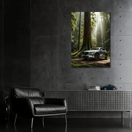 Mazda CX Silver SUV Forest Setting