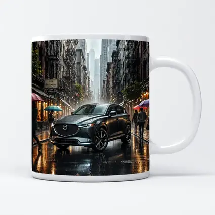 Mazda CX-9 Rainy City Street Scene