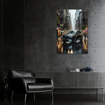 Mazda CX-9 Rainy City Street Scene