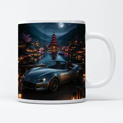 Mazda MX5 Miata Japanese Pagoda Night Scene
