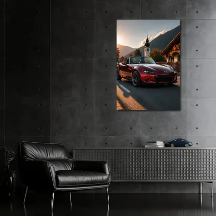 Mazda MX5 Miata Red Alpine Village Road