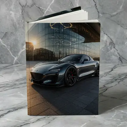 Mazda RX8 Gray Sports Car Glass Building