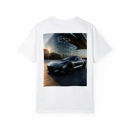 Mazda RX8 Gray Sports Car Glass Building