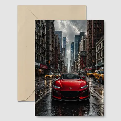 Mazda RX8 Red Car New York Street