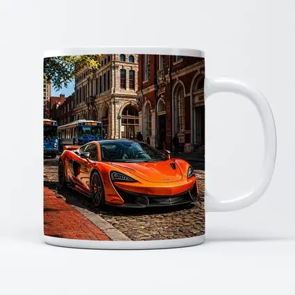 McLaren 570S Orange Supercar City Street