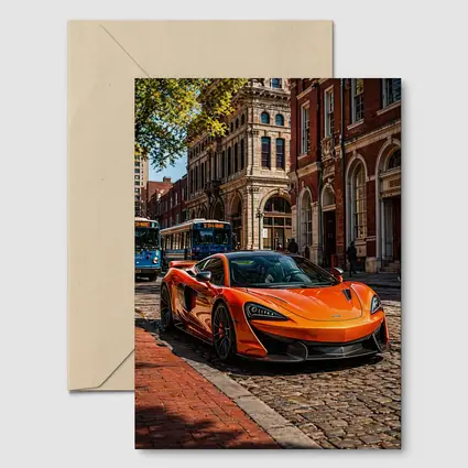 McLaren 570S Orange Supercar City Street