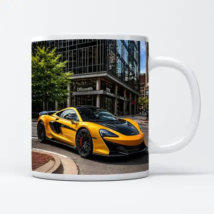 McLaren 600LT Yellow Supercar City Street