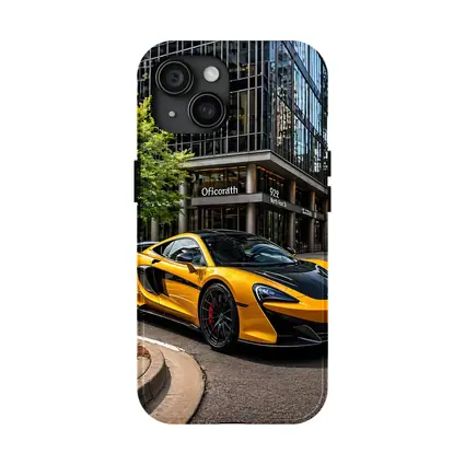 McLaren 600LT Yellow Supercar City Street