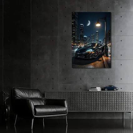 McLaren 650S Black City Night Street