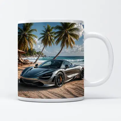 McLaren 720S Silver Supercar Tropical Beach