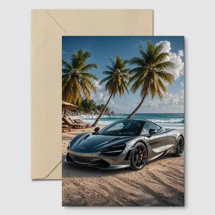McLaren 720S Silver Supercar Tropical Beach