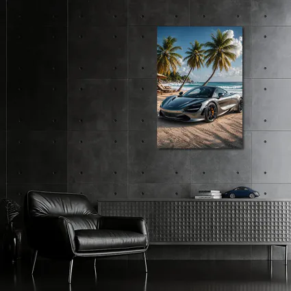 McLaren 720S Silver Supercar Tropical Beach