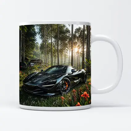 McLaren 720S Black Supercar Forest Sunlight