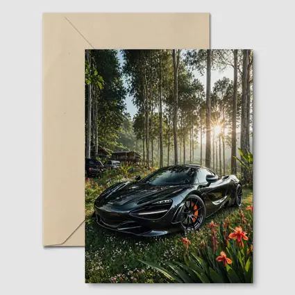 McLaren 720S Black Supercar Forest Sunlight
