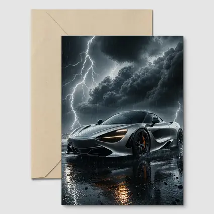 McLaren 720S In Stormy Lightning Night