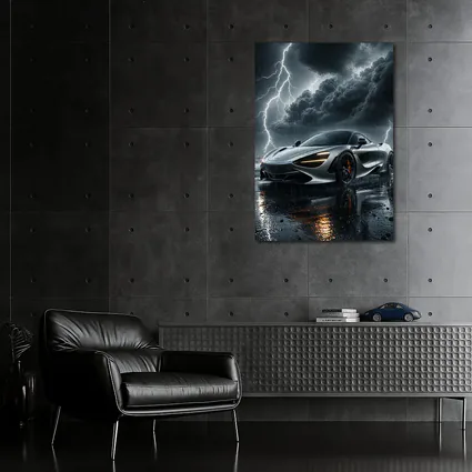 McLaren 720S In Stormy Lightning Night
