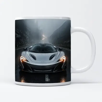 McLaren P1 Silver Rainy Mountain Road