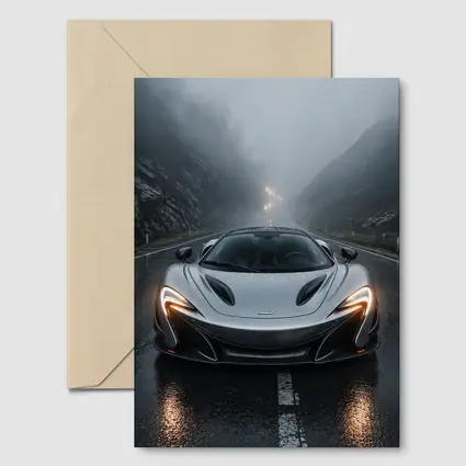McLaren P1 Silver Rainy Mountain Road