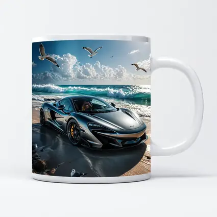 McLaren 765LT Supercar On Sunny Beach