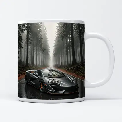 McLaren 570S Gray Supercar Foggy Forest Road