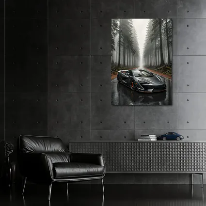 McLaren 570S Gray Supercar Foggy Forest Road