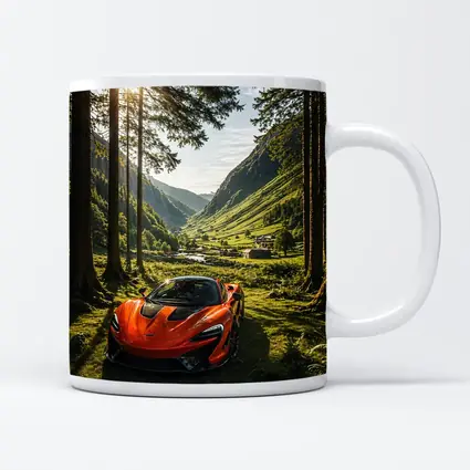 McLaren P1 Orange Supercar Forest Valley