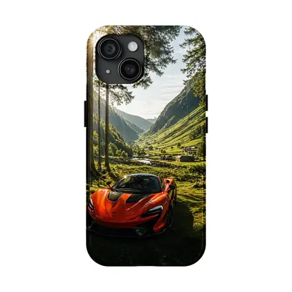 McLaren P1 Orange Supercar Forest Valley