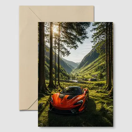 McLaren P1 Orange Supercar Forest Valley
