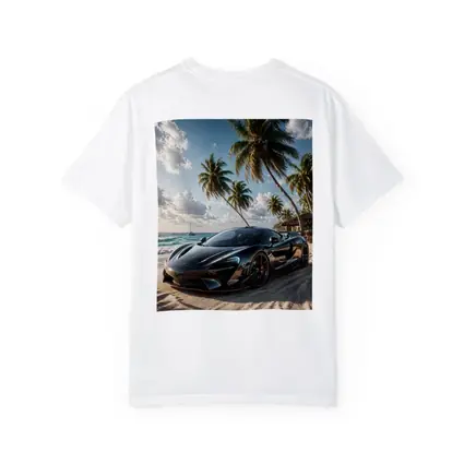 McLaren Black Supercar Tropical Beach Scene
