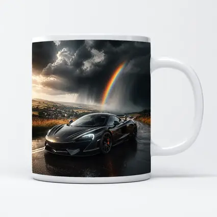 McLaren 570S Black Supercar Stormy Rainbow Road