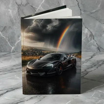 McLaren 570S Black Supercar Stormy Rainbow Road