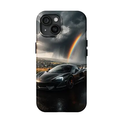 McLaren 570S Black Supercar Stormy Rainbow Road