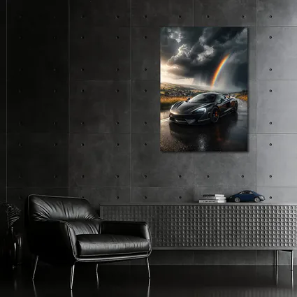 McLaren 570S Black Supercar Stormy Rainbow Road
