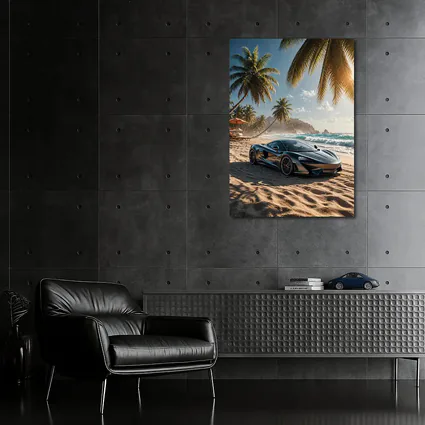 McLaren GT Parked on Tropical Beach