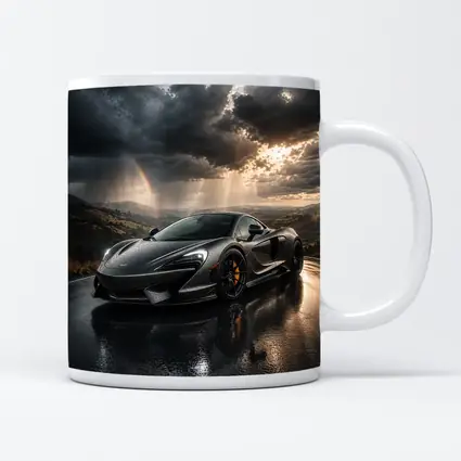 McLaren 570S Black Supercar Stormy Road