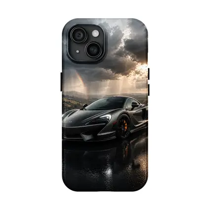 McLaren 570S Black Supercar Stormy Road