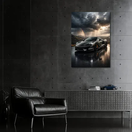 McLaren 570S Black Supercar Stormy Road