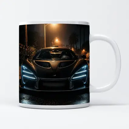 McLaren Senna Black Car Night Street