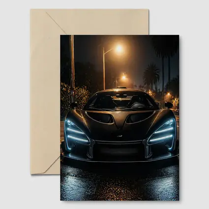 McLaren Senna Black Car Night Street