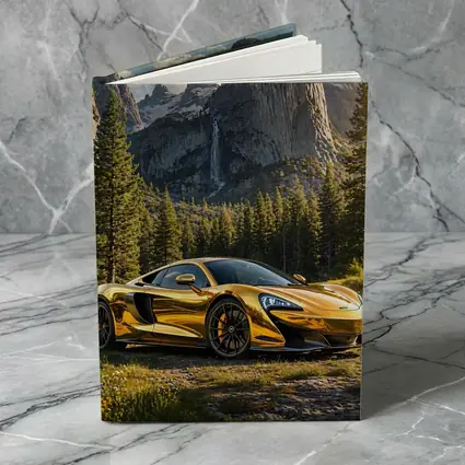 McLaren 570S Gold Chrome Mountain Forest Scene
