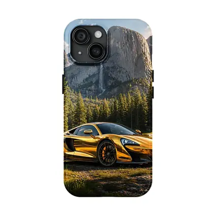 McLaren 570S Gold Chrome Mountain Forest Scene