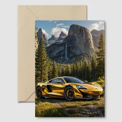 McLaren 570S Gold Chrome Mountain Forest Scene