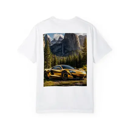 McLaren 570S Gold Chrome Mountain Forest Scene