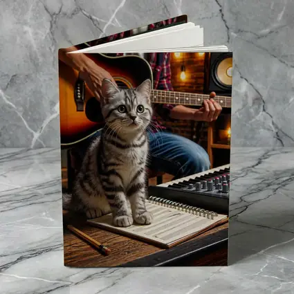 American Shorthair Kitten Music Studio Scene