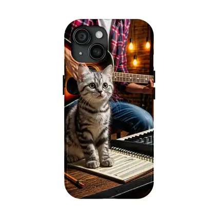 American Shorthair Kitten Music Studio Scene