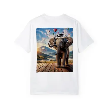 Elephant With Headphones Music Mountain Landscape