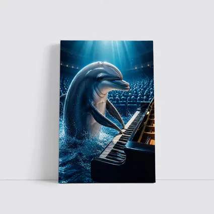 Dolphin Playing Piano At Concert Hall