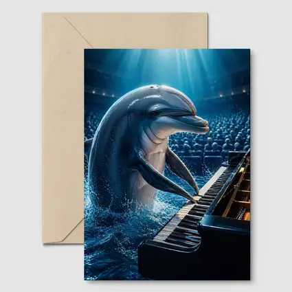 Dolphin Playing Piano At Concert Hall