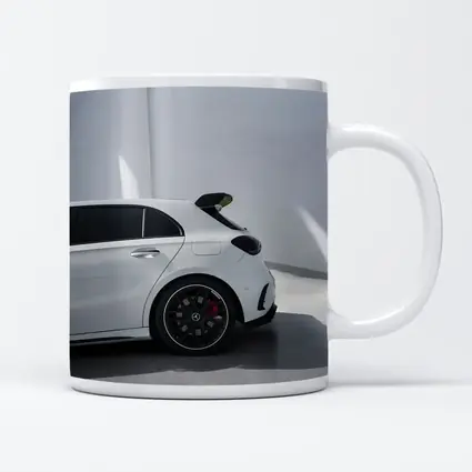 Mercedes AMG A45 White Studio Rear View