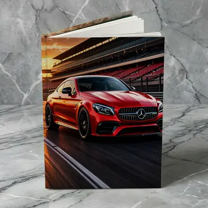 Mercedes AMG C63 Red Racing Track Sunset